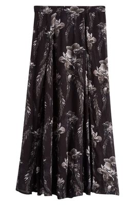 AllSaints Cari Mia Floral Print Skirt in Black