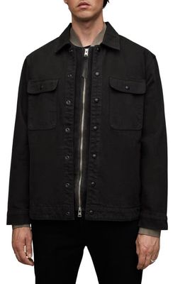 AllSaints Carlton Denim Jacket in Washed Black