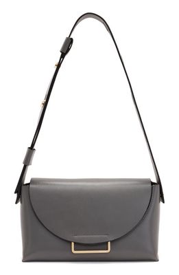 AllSaints Celeste Leather Crossbody Bag in Slate Grey