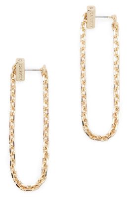 AllSaints Chain Front Back Drop Earrings in Gold