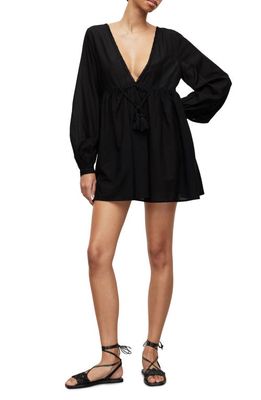 AllSaints Christie Long Sleeve Minidress in Black