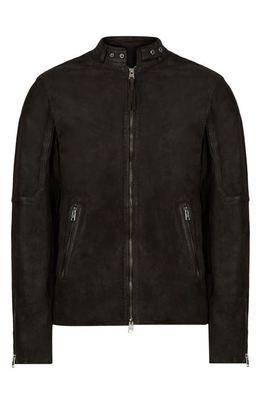 AllSaints Cora Leather Jacket in Anthracite Grey