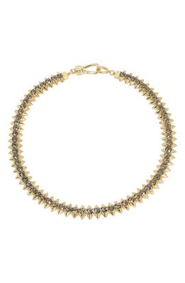 AllSaints Crystal Stud Collar Necklace in Black Diamond