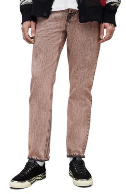 AllSaints Curtis Overdye Slim Fit Jeans in Ash Pink