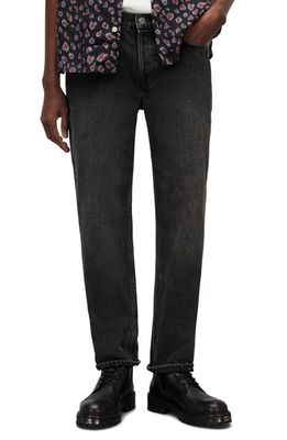 AllSaints Curtis Straight Leg Jeans in Washed Black