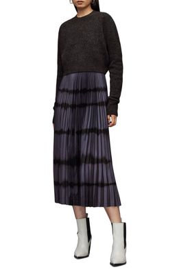 AllSaints Curtis Two-Piece Sweater & Midi Dress in Charcoal/Pipe Grey