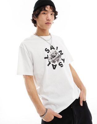 AllSaints Daized graphic T-shirt in white