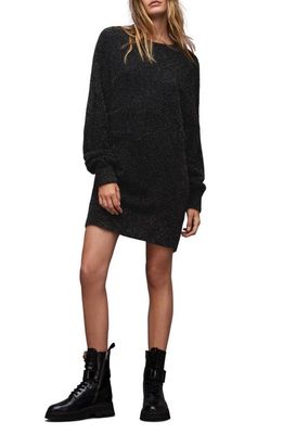 AllSaints Dazzle Long Sleeve Sweater Dress in Black