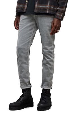 AllSaints Dean Crop Corduroy Pants in Moon Grey