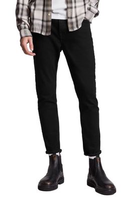 AllSaints Dean Slim Fit Crop Jeans in Jet Black
