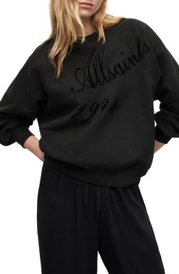 AllSaints Dexa Cygni Logo Graphic Sweatshirt in Black
