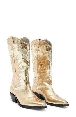 AllSaints Dixie Western Boot in White Gold
