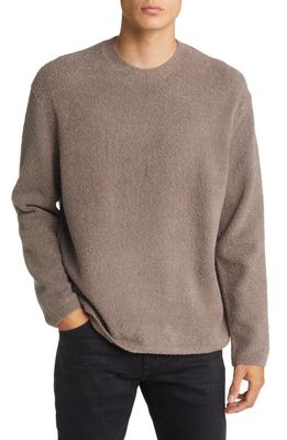 AllSaints Eamont Cotton Blend Crewneck Sweater in Putty Brown