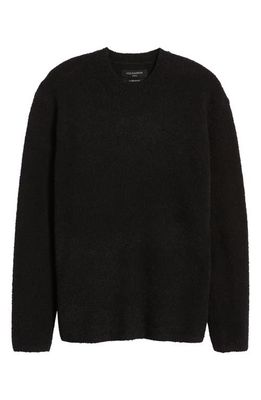 AllSaints Eamont Organic Cotton Blend Crewneck Sweater in Black