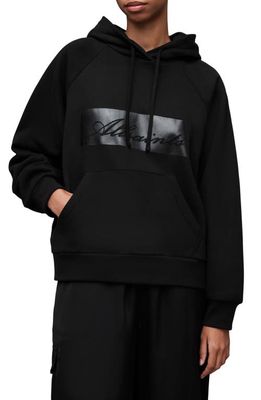 AllSaints Elle Talon Logo Graphic Hoodie in Black