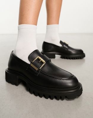 AllSaints Emily leather loafer in black
