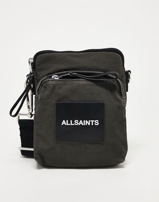 AllSaints Falcon crossbody pouch in black