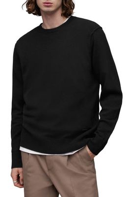 AllSaints Finn Cashmere & Wool Crewneck Sweater in Black