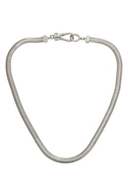 AllSaints Flat Link Collar Necklace in Rhodium