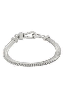 AllSaints Flat Snake Chain Bracelet in Rhodium