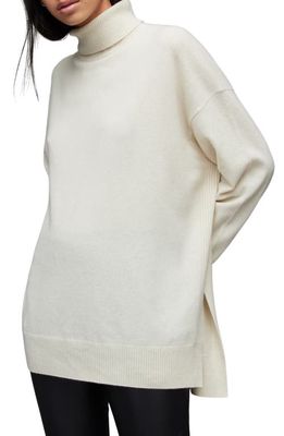 AllSaints Gala Cashmere Turtleneck Sweater in Ivory White