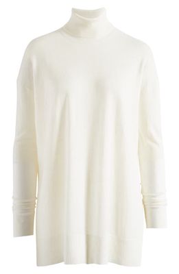 AllSaints Gala Merino Wool Turtleneck Sweater in Chalk White