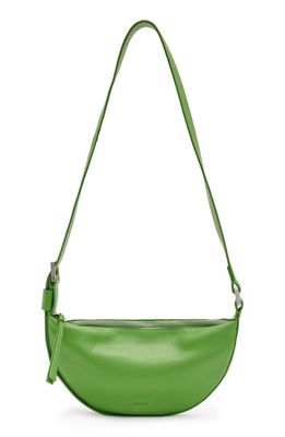 AllSaints Half Moon Leather Crossbody Bag in Green