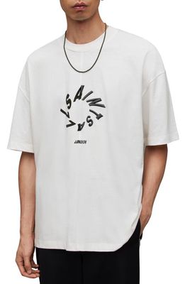 AllSaints Halo Graphic T-Shirt in Chalk White