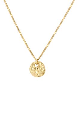 AllSaints Hammered Coin Pendant Necklace in Gold