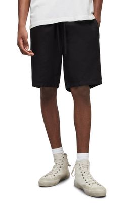 AllSaints Hanbury Cotton & Linen Shorts in Jet Black