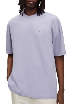 AllSaints Harding Oversize T-Shirt in Violet Purple