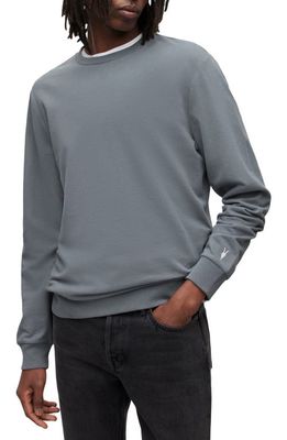 AllSaints Haste Cotton Sweatshirt in Metallic Grey