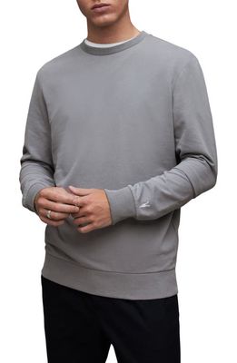 AllSaints Haste Crewneck Sweatshirt in Aluminum Grey
