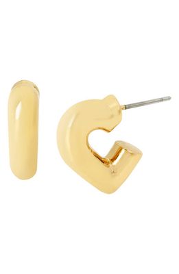AllSaints Heart Huggie Earrings in Gold