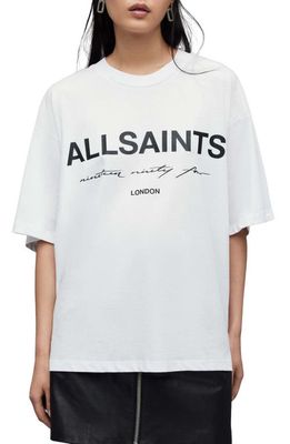 AllSaints Helis Carlie Cotton Logo Graphic T-Shirt in White