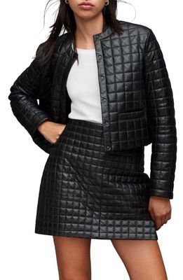 AllSaints Ilsa Quilted Leather Jacket in Black
