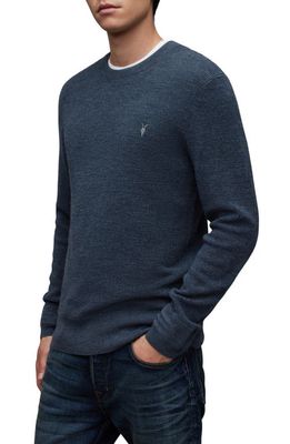 AllSaints Ivar Slim Fit Crewneck Merino Wool Sweater in Solar Blue Marl