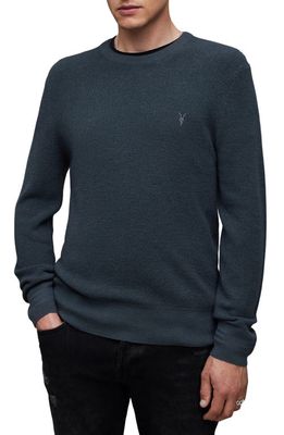 AllSaints Ivar Slim Fit Crewneck Wool Sweater in Beetle Blue