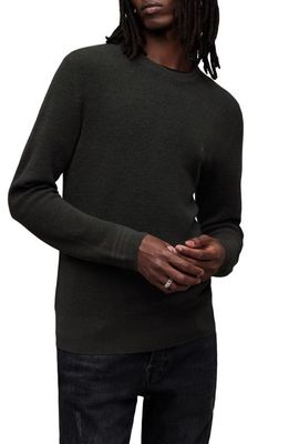 AllSaints Ivar Slim Fit Crewneck Wool Sweater in Dark Ivy Green