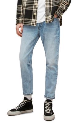 AllSaints Jack Slim Fit Crop Jeans in Light Indigo