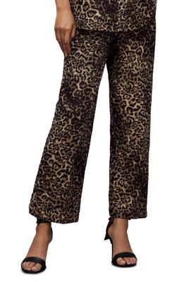 AllSaints Jemi Leopard Pants in Leopard Gold