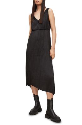 AllSaints Jennita Two-Piece Asymmetric Dress in Black