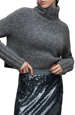 AllSaints Josephine Turtleneck Sweater in Grey Marl