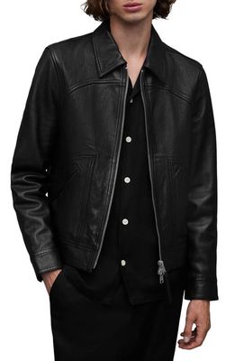 AllSaints Jun Leather Jacket in Black