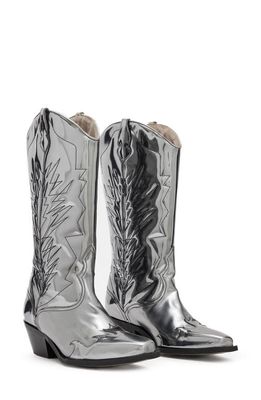 AllSaints Kacey Western Boot in Silver