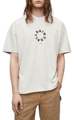 AllSaints Kayden Logo Graphic T-Shirt in Grey Marl