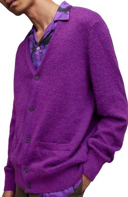 AllSaints Kennedy Cardigan in Electric Purple