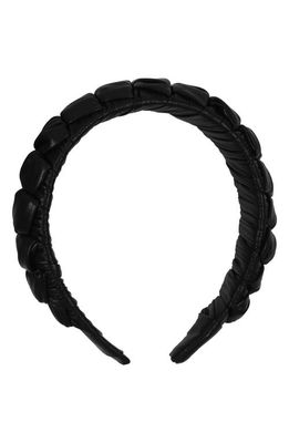 AllSaints Knotted Faux Leather Headband in Black