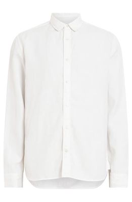 AllSaints Laguna Relaxed Fit Long Sleeve Button-Up Shirt in Optic White