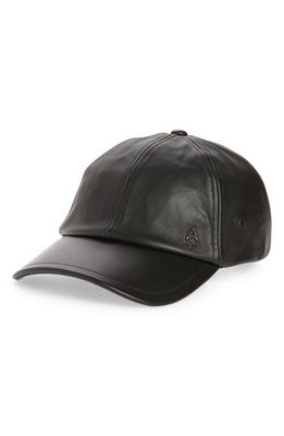AllSaints Leather Baseball Cap in Black